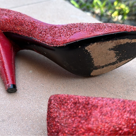 Wizard of oz Dorothy red glitter heels cosplay Marc Jacob’s peep toe kitten heel - Picture 3 of 6